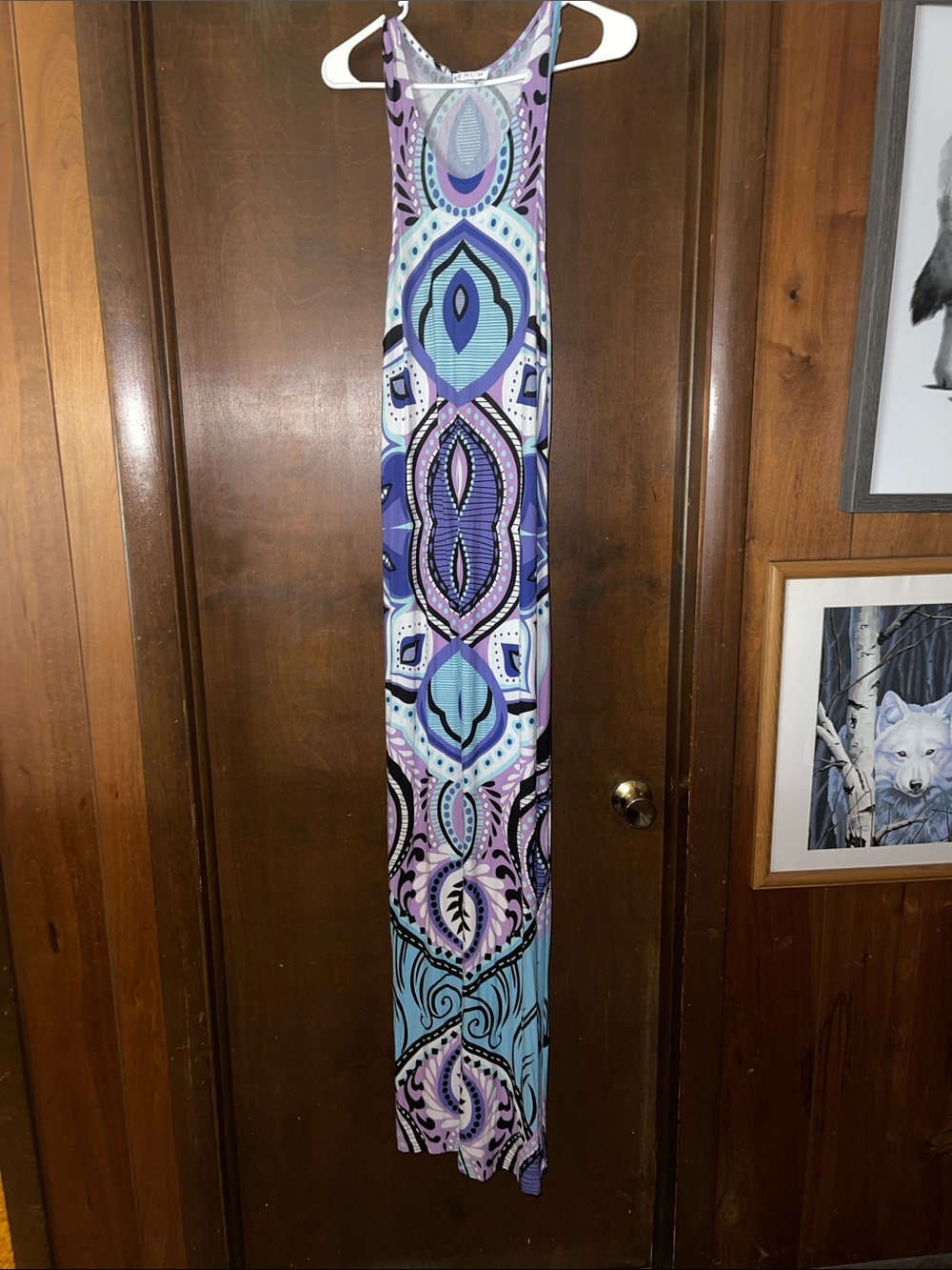 VENUS Purple and Aqua Printed Dress